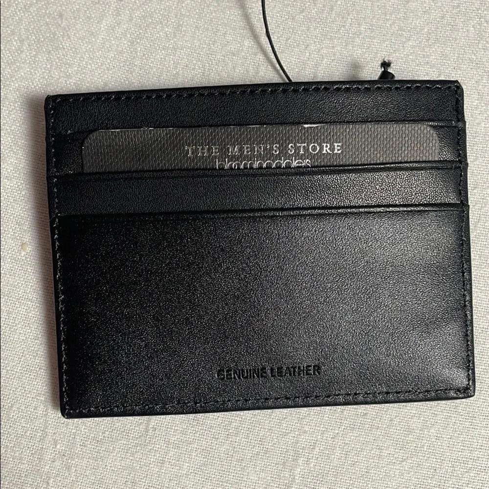 Bloomingdale's Black Leather Card Case NWT